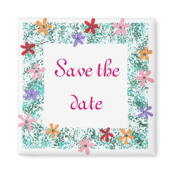 Save the date, flower border magnet magnet