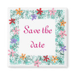 Save the date, flower border magnets