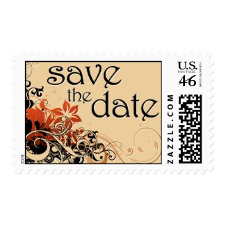 save the date : flower breeze : stamp