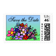 Save the Date Flower Stamp stamp