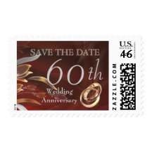 Save the Date for 60th  Wedding Anniversary Stamps