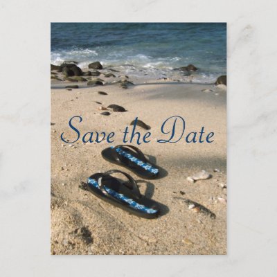 Save the Date for Our Wedding Flip Flop Sandals Postcard