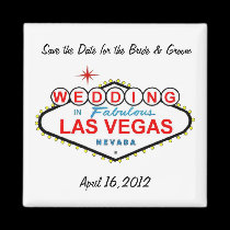 Save the Date for the Bride & Groom Las Vegas Wedd magnets