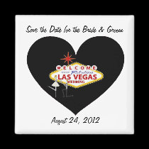 Save the Date for the Bride & Groom Las Vegas Wedd magnets