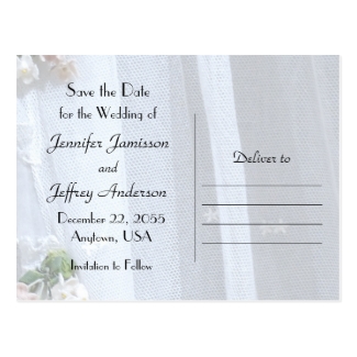 Save the Date for Wedding Postcard Announcement
