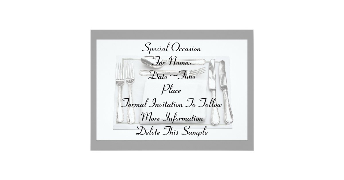 Save the date formal dinner invitation zazzle