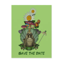 Save The Date Frog Princess On Throne Postcard