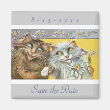 Save the Date Funny Cats Wedding Magnet