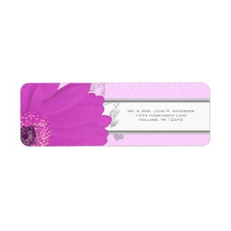 Save the Date Gerber Daisy Musical Notes and Heart label