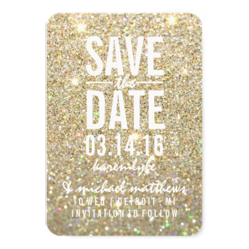 Save the Date | Gold Glitter Fab Invites