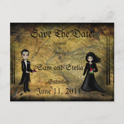 Save the Date Goth Postcard