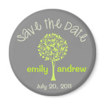Save the Date Green/Gray Tree Magnet