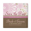 Save the Date Gyroscopes Pink Brown Magnet