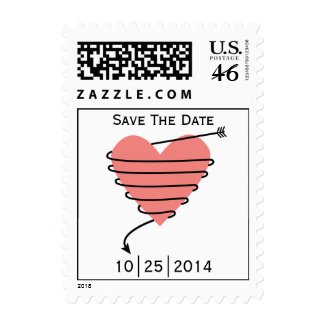 Save The Date Heart Bow & Arrow USPS Stamp