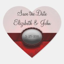 Save the Date Heart Stickers