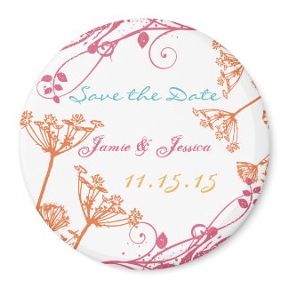 Save the Date HoneySuckle Wedding Magnet magnet
