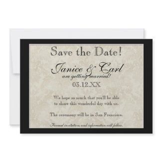 Save the Date - Impressionist Cream Pink Roses invitation