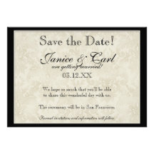 Save the Date - Impressionist Cream Pink Roses Invitations