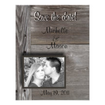 Save the date! in Barn wood Invite