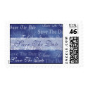 Save The Date In Blue Wedding Postage postage
