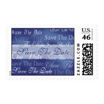 Save The Date In Blue Wedding Postage postage