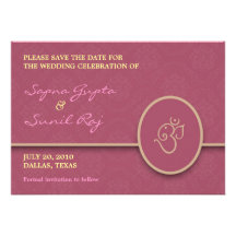 Save The Date Indian Style Flat Card