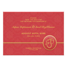 Save The Date Indian Style Flat Card Personalized Invitations