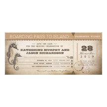 save the date invitation boarding pass tickets
