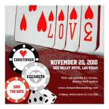 Save The Date Invitation Love Casino Card 3