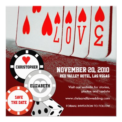 Save The Date Invitation Love Casino Card 3
