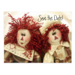 Save the Date Invitation Poastcards Raggedy Dolls Postcards