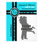 Save The Date Invitation Turquoise Embossed