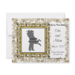 Save The Date Invitation White Gold Leaf