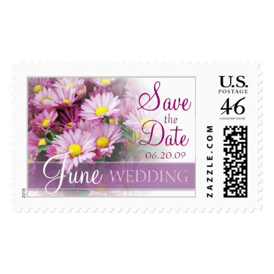 Save the Date - June Wedding Postage Stamp