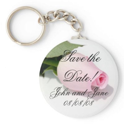 Save the Date Key Chain Customizable Names Date