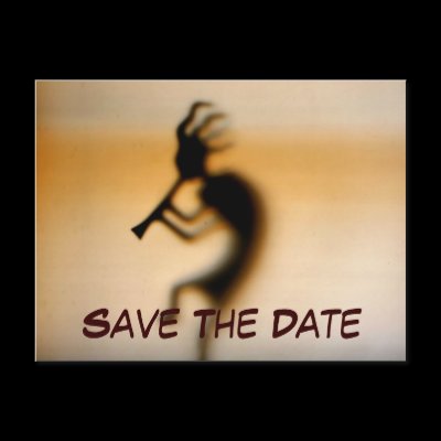 Save The Date Kokopelli Photo Postcard by SmilinEyesTreasures