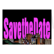 Save the Date Las Vegas Strip Card Pink