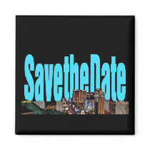 Save the Date Las Vegas Strip Magnet