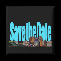 Save the Date Las Vegas Strip Magnet