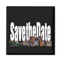 Save the Date Las Vegas Strip Magnet