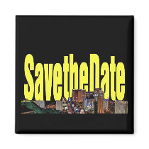 Save the Date Las Vegas Strip Yellow Magnet by vegasdusoleil Save the Date Las Vegas Strip Yellow Magnet