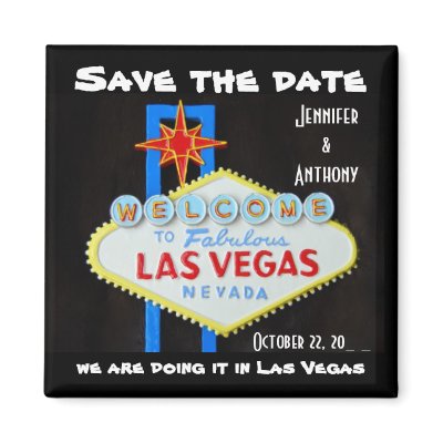 Save the Date Las Vegas Wedding Fridge Magnets