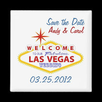 Save the Date Las Vegas Wedding Magnet magnets