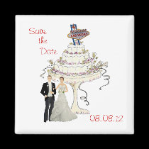 Save the Date Las Vegas Wedding Magnet magnets