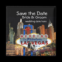Save the Date Las Vegas Wedding Magnet magnets