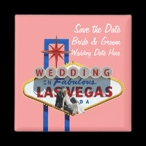 Save the Date Las Vegas Wedding Magnet magnets