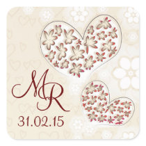 save the date love hearts sticker