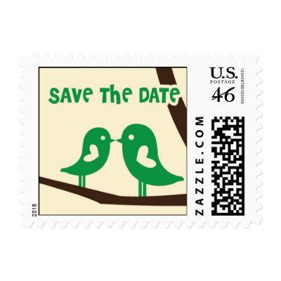 Save the Date Lovebird Postage