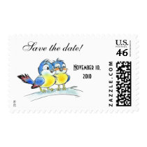 Save the date lovebirds stamps