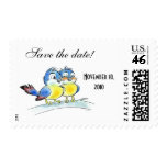 Save the date lovebirds postage